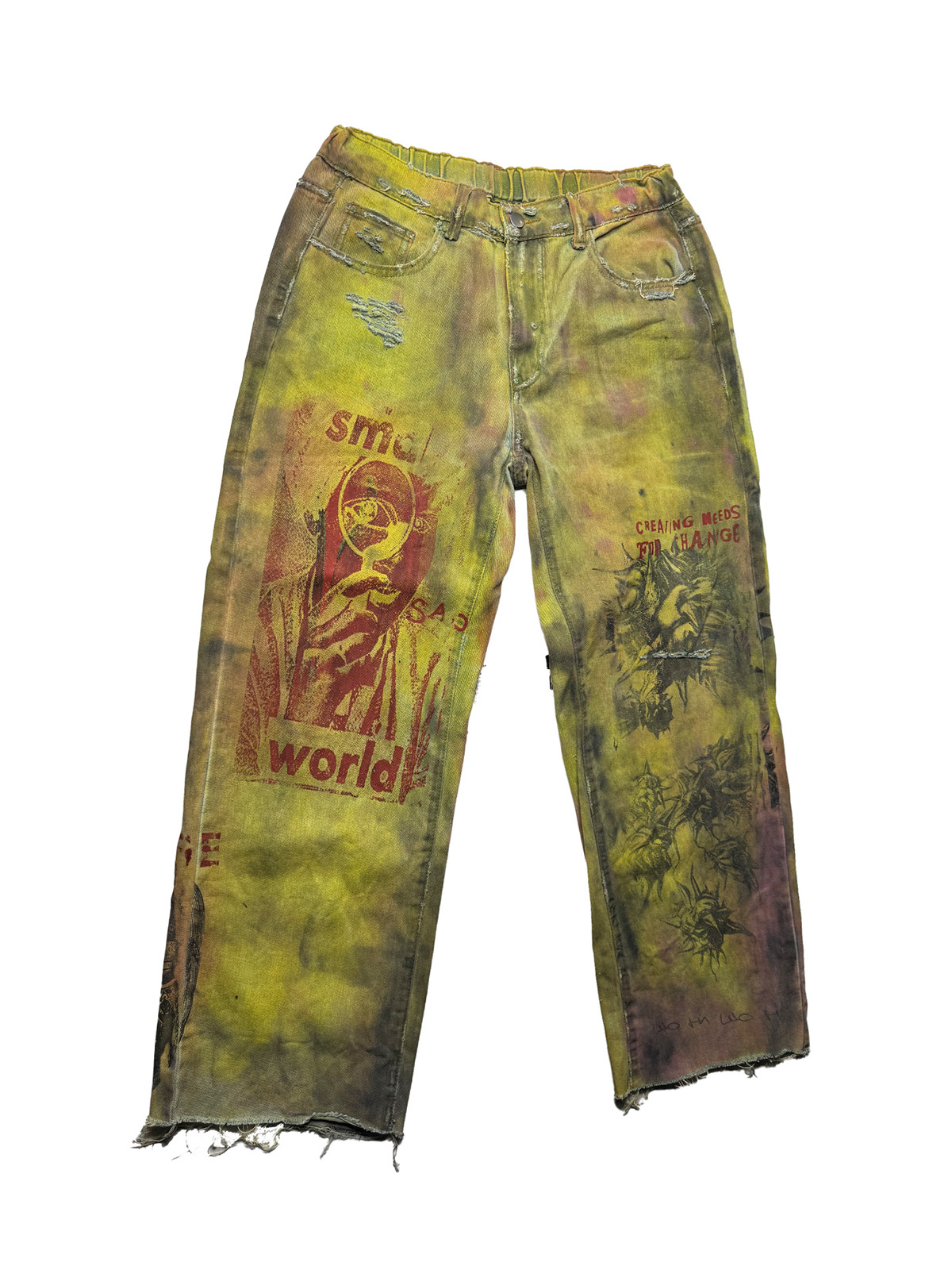 MS-143: reworked printed trousers